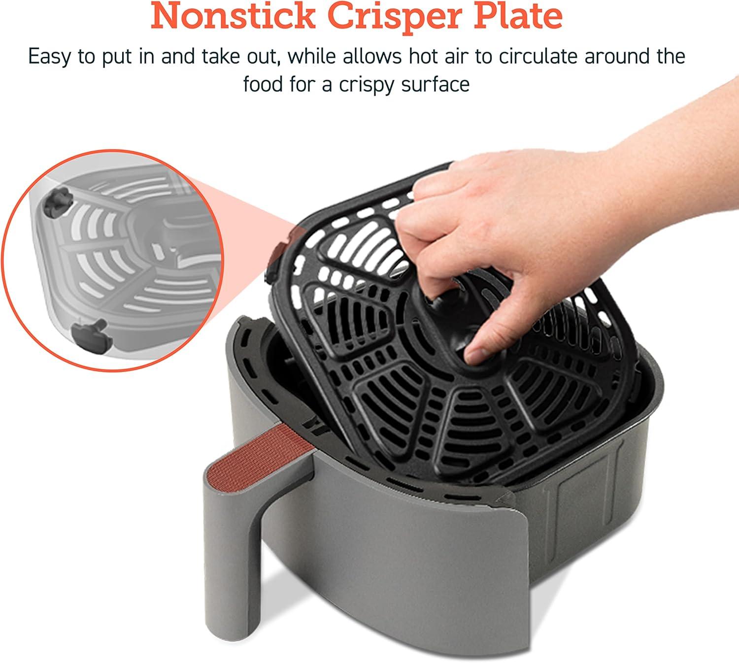 imageCOSORI Air Fryer 21 Qt 4in1 Small Mini Airfryer Bake Roast Reheat 97 Less Oil Compact ampamp Quiet Nonstick ampamp Dishwasher Safe Basket 30 InApp Recipes with Nutrition Facts AutoShut Off GreenTruffle Grey