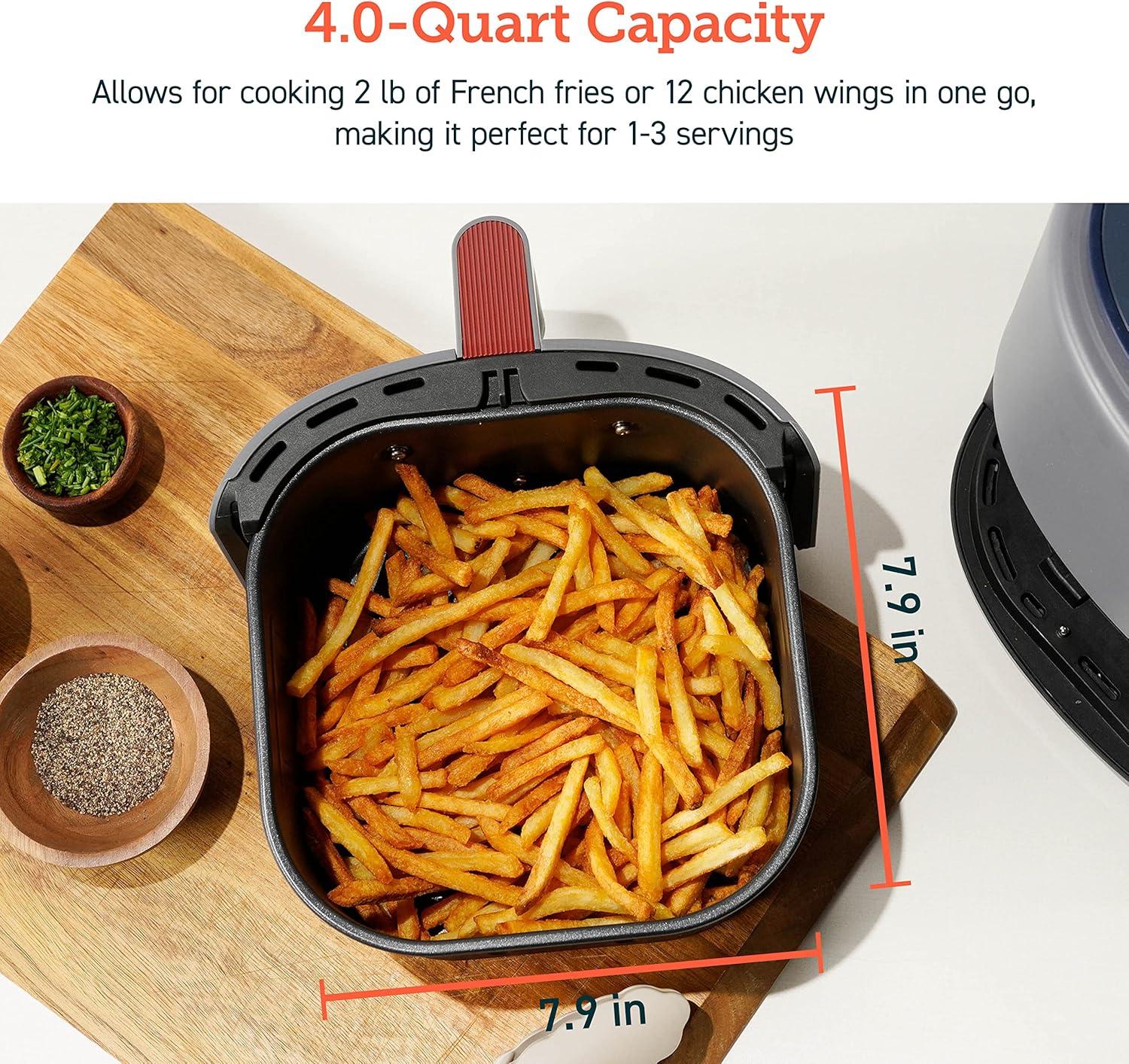 imageCOSORI Air Fryer 21 Qt 4in1 Small Mini Airfryer Bake Roast Reheat 97 Less Oil Compact ampamp Quiet Nonstick ampamp Dishwasher Safe Basket 30 InApp Recipes with Nutrition Facts AutoShut Off GreenTruffle Grey