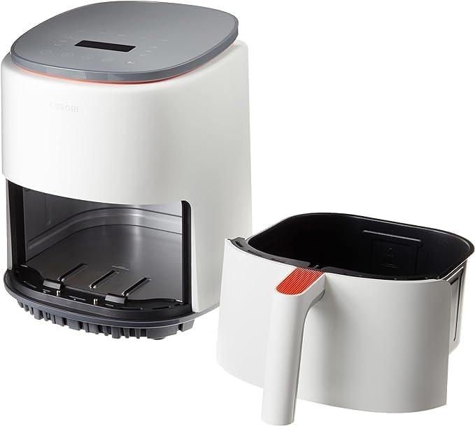 imageCOSORI Air Fryer 21 Qt 4in1 Small Mini Airfryer Bake Roast Reheat 97 Less Oil Compact ampamp Quiet Nonstick ampamp Dishwasher Safe Basket 30 InApp Recipes with Nutrition Facts AutoShut Off GreenWhite