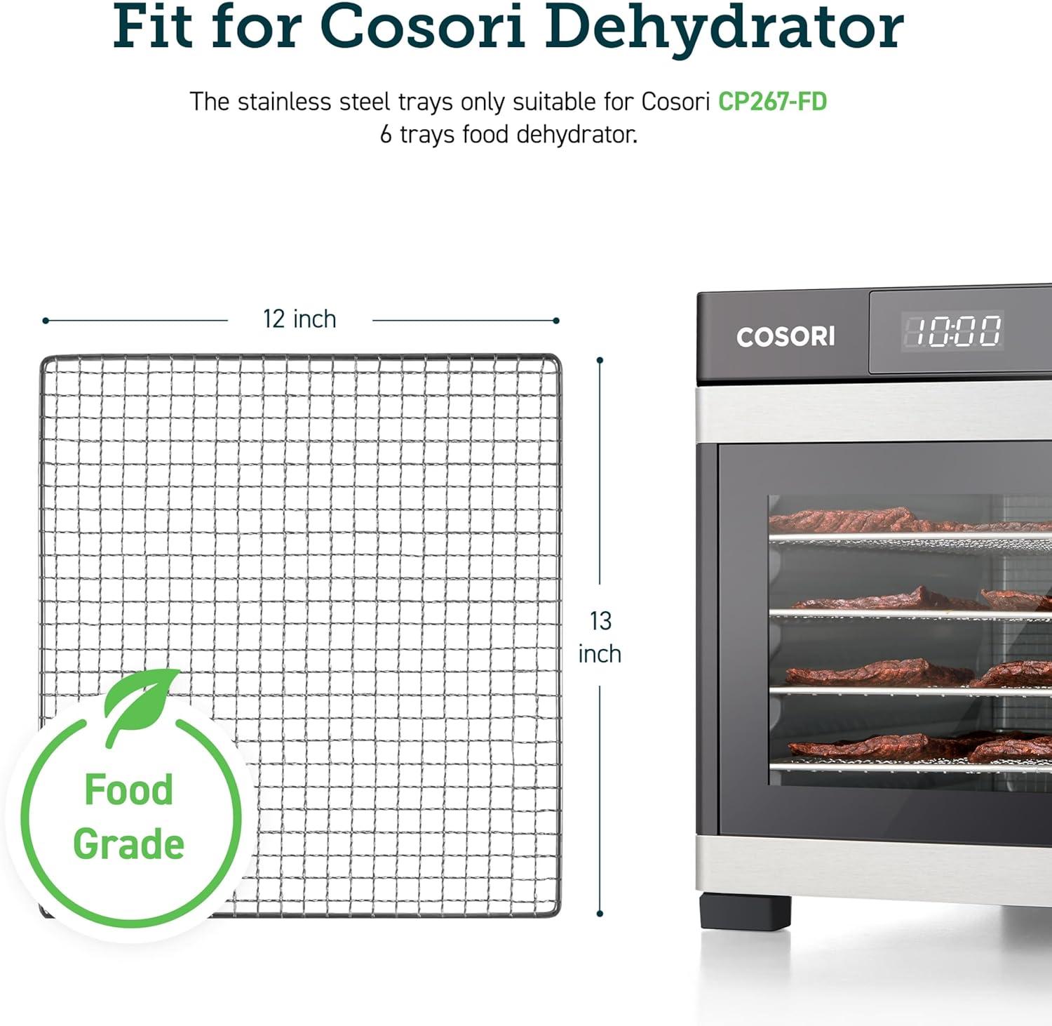 imageCOSORI Food Dehydrator Accessories for 6 Tray CP267FD Only BPAFree C2672ST Stainless Steel Sheets 2 PackSilver
