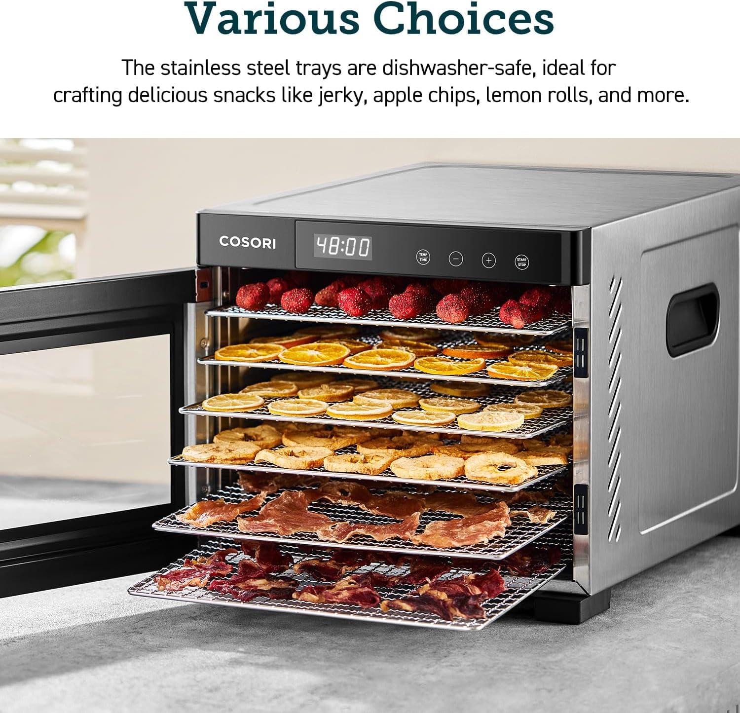 imageCOSORI Food Dehydrator Accessories for 6 Tray CP267FD Only BPAFree C2672ST Stainless Steel Sheets 2 PackSilver