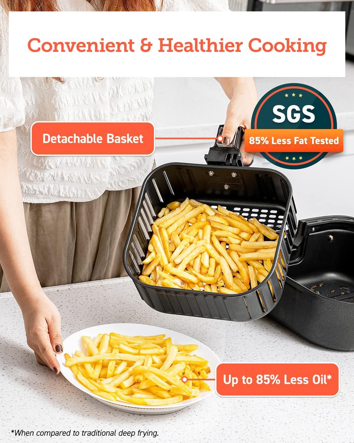 imageCOSORI Pro Gen 2 Air Fryer 58QT Upgraded Version with Stable Performance ampamp Sleek New Look 13 One Touch Functions 100 Paper ampamp 1100 Online Recipes DishwasherSafe Detachable Square Basket BlackAir Fryer
