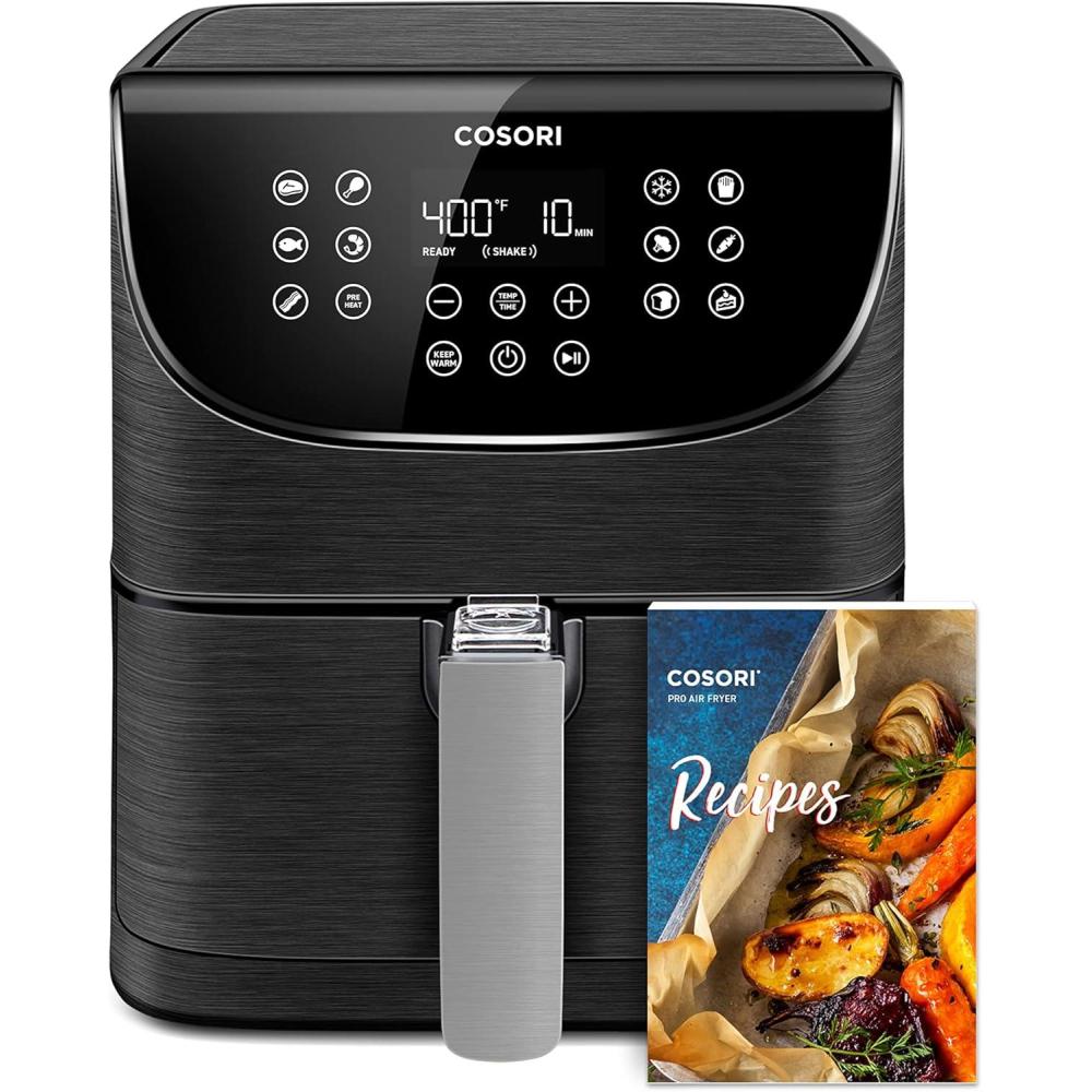 imageCOSORI Pro Gen 2 Air Fryer 58QT Upgraded Version with Stable Performance ampamp Sleek New Look 13 One Touch Functions 100 Paper ampamp 1100 Online Recipes DishwasherSafe Detachable Square Basket BlackAir Fryer