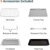 imageCOSORI 11in1 Air Fryer Oven  13Qt Small Footprint Airfryer combo with Rotisserie Toast Bake Roast Reheat Functions and more Recipe Book ampamp 6 Accessories Included Perfect for Small ContertopSilverStainless Steel