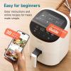 imageCOSORI Air Fryer 21 Qt 4in1 Small Mini Airfryer Bake Roast Reheat 97 Less Oil Compact ampamp Quiet Nonstick ampamp Dishwasher Safe Basket 30 InApp Recipes with Nutrition Facts AutoShut Off GreenWhite