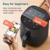 imageCOSORI Air Fryer 21 Qt 4in1 Small Mini Airfryer Bake Roast Reheat 97 Less Oil Compact ampamp Quiet Nonstick ampamp Dishwasher Safe Basket 30 InApp Recipes with Nutrition Facts AutoShut Off GreenGrey