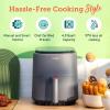 imageCOSORI Air Fryer 21 Qt 4in1 Small Mini Airfryer Bake Roast Reheat 97 Less Oil Compact ampamp Quiet Nonstick ampamp Dishwasher Safe Basket 30 InApp Recipes with Nutrition Facts AutoShut Off GreenTruffle Grey