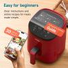 imageCOSORI Air Fryer 21 Qt 4in1 Small Mini Airfryer Bake Roast Reheat 97 Less Oil Compact ampamp Quiet Nonstick ampamp Dishwasher Safe Basket 30 InApp Recipes with Nutrition Facts AutoShut Off GreenRed