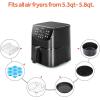 imageCOSORI Air Fryer Accessories Set of 6 for Most 37Qt and Larger Oven CakeampampPizza Pan Skewer Rack Nonstick Dishwasher Safe BlackGrayRed