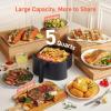 imageCOSORI Air Fryer Pro 9in1 Compact 5QT 450 Half Time ampamp ChefGrade Cook OneWipe Clean Glass Panel 130 InApp Recipes with Nutritional Info Nonstick ampamp DishwasherSafe Basket Ceramic GrayGray