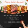 imageCOSORI Air Fryer Pro 9in1 Compact 5QT 450 Half Time ampamp ChefGrade Cook OneWipe Clean Glass Panel 130 InApp Recipes with Nutritional Info Nonstick ampamp DishwasherSafe Basket Ceramic GrayGray
