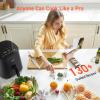imageCOSORI Air Fryer Pro 9in1 Compact 5QT 450 Half Time ampamp ChefGrade Cook OneWipe Clean Glass Panel 130 InApp Recipes with Nutritional Info Nonstick ampamp DishwasherSafe Basket Ceramic GrayGray