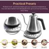 imageCOSORI Electric Gooseneck Kettle with 5 Temperature Control Presets Pour Over Kettle for Coffee ampamp Tea Hot Water Boiler 100 Stainless Steel Inner Lid ampamp Bottom 1200W08LSilver
