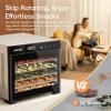 imageCOSORI Food Dehydrator Bigger Than 7 Trays With Large 65quot Drying Space 600W Power Saves More Time Than 480W 165F Dehydrated Dryer for Jerky Dog Treats Herbs Meat Fruit and Yogurt SilverBlack