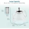 imageCOSORI Glass Tea Kettle with Removable Infusers Teapot for Stovetop 1000ML Stainless Steel Filter BPA Free Durable Borosilicate Transparent