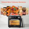imageCOSORI Smart 12in1 Air Fryer Toaster Oven Combo Airfryer Convection Oven Countertop Bake Roast Reheat Broiler Dehydrate 75 Recipes ampamp 3 Accessories 26QT SilverStainless SteelBlackStainless Steel