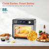 imageCOSORI Smart 12in1 Air Fryer Toaster Oven Combo Airfryer Convection Oven Countertop Bake Roast Reheat Broiler Dehydrate 75 Recipes ampamp 3 Accessories 26QT SilverStainless SteelBlackStainless Steel