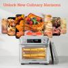 imageCOSORI Smart 12in1 Air Fryer Toaster Oven Combo Airfryer Convection Oven Countertop Bake Roast Reheat Broiler Dehydrate 75 Recipes ampamp 3 Accessories 26QT SilverStainless SteelSilverStainless Steel