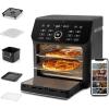 imageCOSORI Air Fryer Toaster Oven Combo 10 Qt Family Size 14in1 Functions with Dehydrate Roast Smart Control Through Phone ampamp Voice 1000 InAPP Recipes ampamp 6 Dishwasher Safe Accessories Black