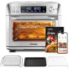 imageCOSORI Air Fryer Toaster Oven Combo Smart 12in1 Airfryer Sous Vide Convection Oven Countertop Bake Roast Reheat Broil Dehydrate 94 Recipes ampamp 3 Accessories 26QT Silver Stainless Steel