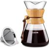 imageCOSORI Pour Over Coffee Maker with Double Layer Stainless Steel Filter 8Cup 34oz Drip Coffee Maker Coffee Dripper Brewer High Heat Resistant Carafe also for Camping HikingClear