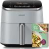 imageCosori 9in1 TurboBlaze Air Fryer 6 Qt Premium Ceramic Coating 90450F Precise Heating for Even Results Air Fry Roast Bake Broil Dry Frozen Proof Reheat Keep Warm 120VLight Gray
