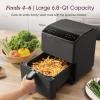 imageCosori Air Fryer 68Qt 12 OneTouch Functions Dual Heating Elements for Even Cooking CeramicCoated Nonstick Basket DishwasherSafe 1750W Family Size for 46 GrayGrey