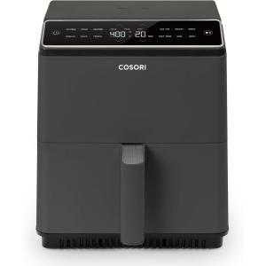 imageCosori Air Fryer 68Qt 12 OneTouch Functions Dual Heating Elements for Even Cooking CeramicCoated Nonstick Basket DishwasherSafe 1750W Family Size for 46 GrayGrey