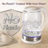 imageCosori Electric Kettle No Plastic Contact With Water Wide Mouth For Easy Cleaning Auto Shut Off 17L Tea Kettle amp Hot Water Boiler Water Heater amp Teapot Borosilicate Glass White 1500WWhite