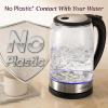 imageCosori Electric Kettle No Plastic Contact With Water Wide Mouth For Easy Cleaning Auto Shut Off 17L Tea Kettle amp Hot Water Boiler Water Heater amp Teapot Borosilicate Glass White 1500WBlack
