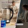 imageCosori Electric Kettle No Plastic Contact With Water Wide Mouth For Easy Cleaning Auto Shut Off 17L Tea Kettle amp Hot Water Boiler Water Heater amp Teapot Borosilicate Glass White 1500WBlack