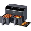 image:imageCosori TWINFRY 9 QT Double Air Fryer Removable Divider PFASFree Ceramic  Two Ways to Cook Dual 45Qt amp Full 9Qt 6in1 Independent Cooking MatchampSync DishwasherSafe Countertop FriendlyDual Basket